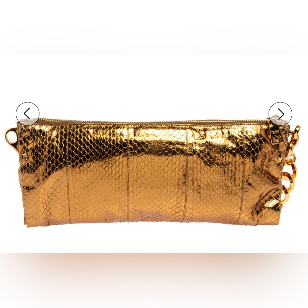 Prada Gold Python Whip Pietre Evening Clutch/Shou… - image 4